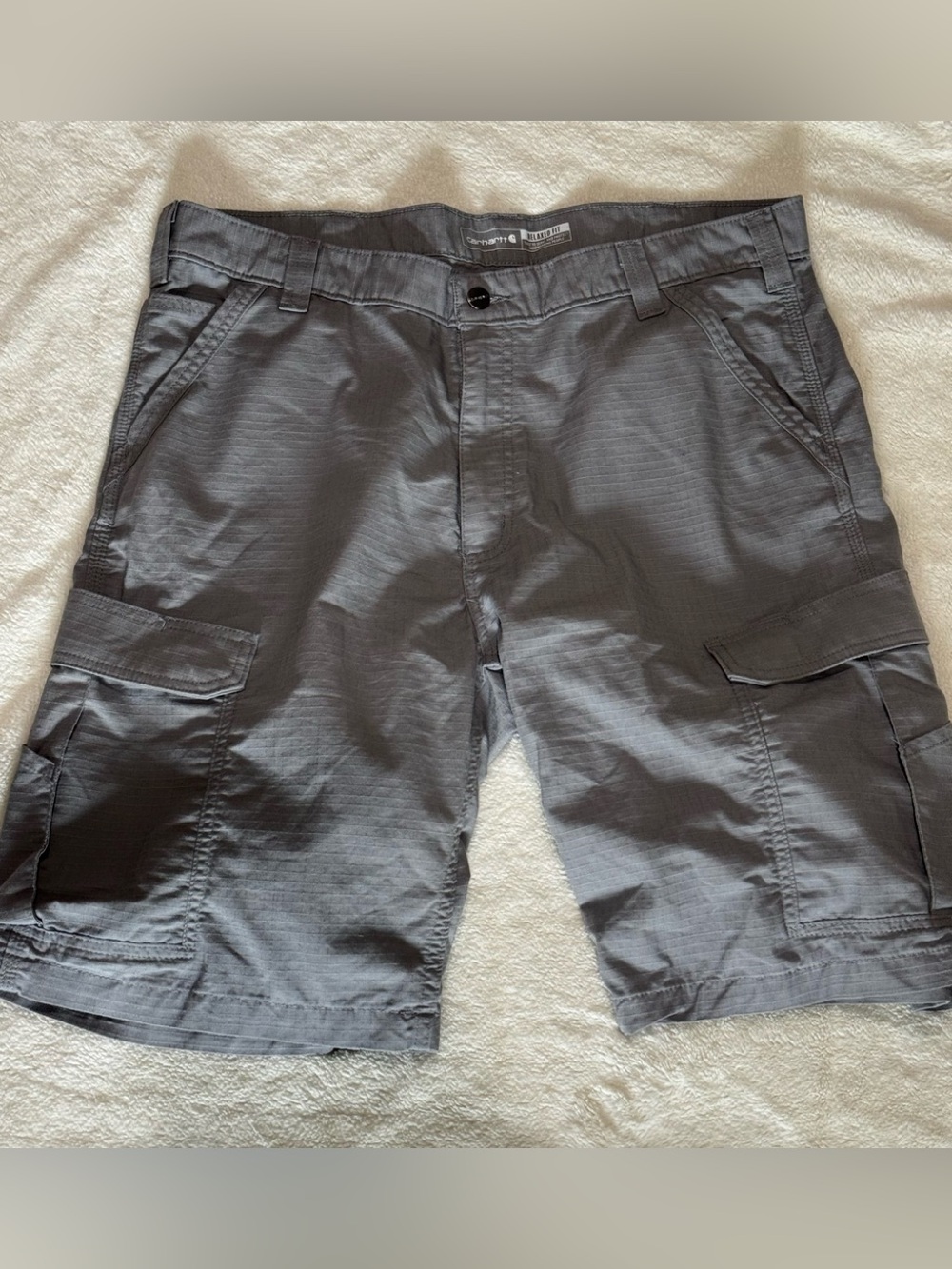 CARHARTT Rugged Flex Relaxed Fit Ripstop Gray Work Shorts Men’s 38 Workwear Jort